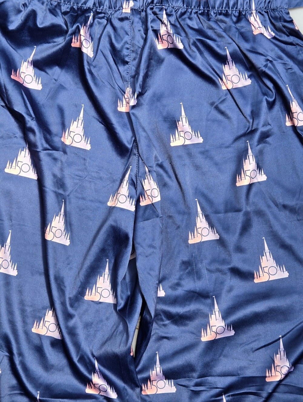 Disney 50th Anniversary Pajama Set Pjs Navy Pink Womens Small S Long Sleeve Pant - Picture 7 of 12
